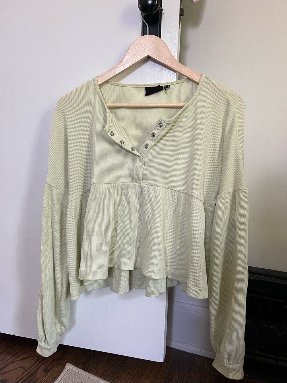 Urban Outfitters Babydoll Waffle Long Sleeve